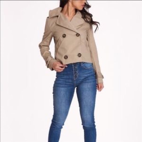 🔥SALE🔥 🆕 Shinestar Cropped Trench Size L NWT - Picture 4 of 4